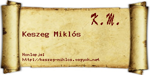 Keszeg Miklós névjegykártya