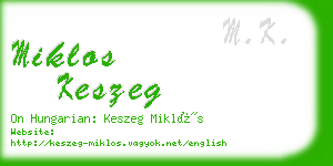 miklos keszeg business card